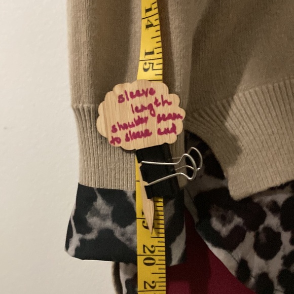 LOVE TOKEN XS fringe long sleeves Sweater animal print on collar, cuff & hemline - Picture 7 of 16